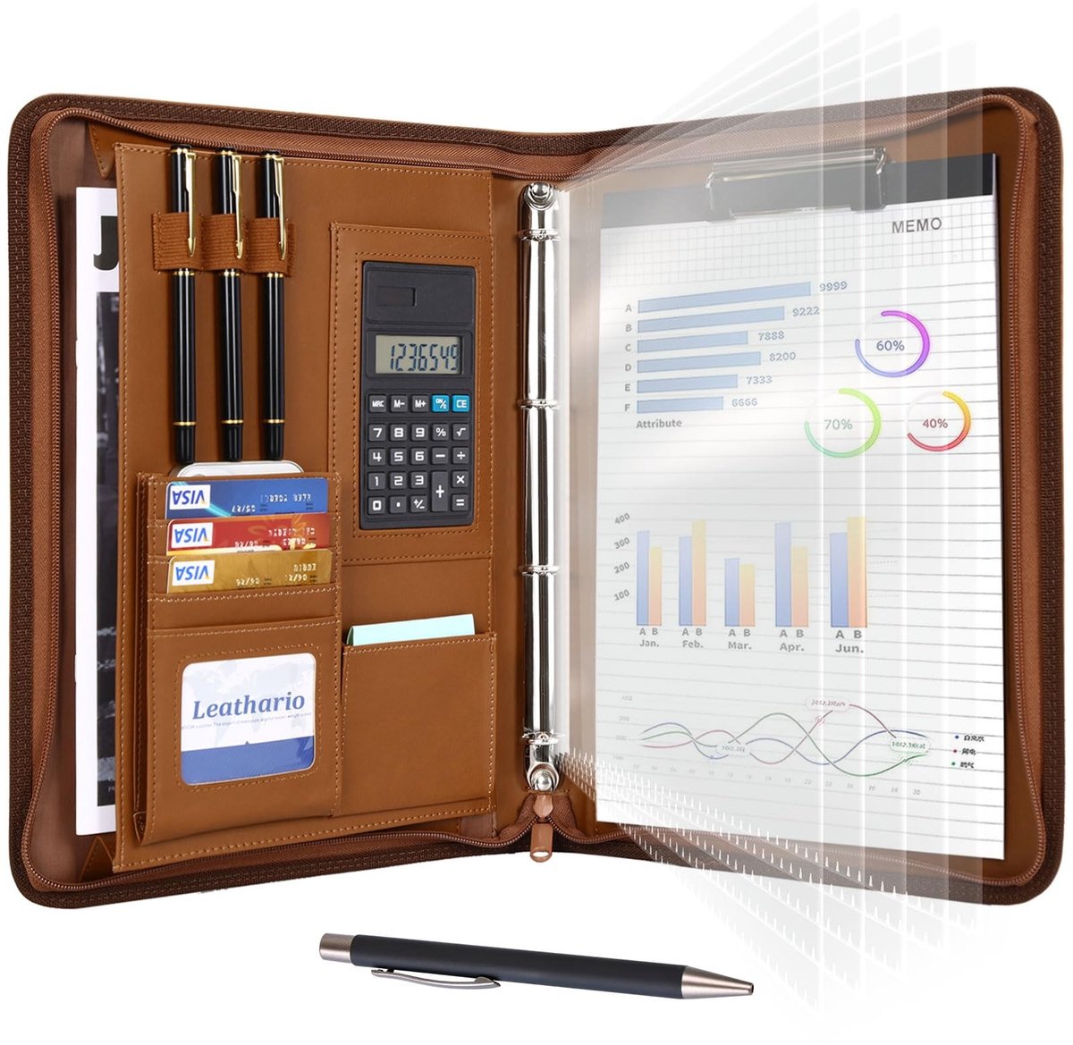 Solidchoice - A4 Portfolio Document Folder van Kunstleer