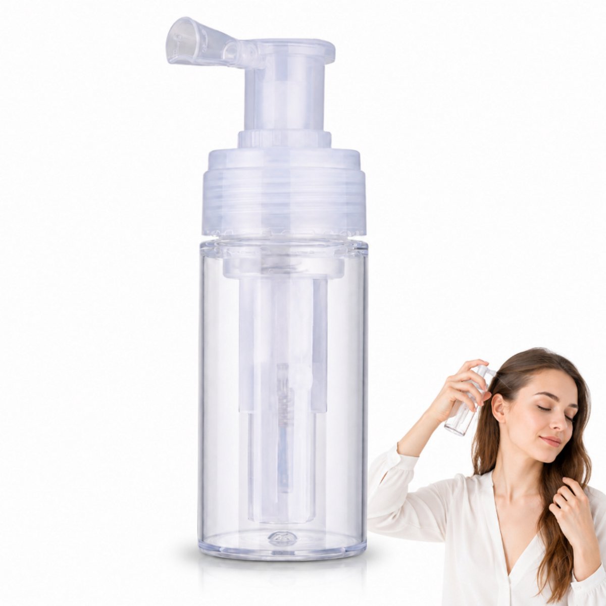 Poeder Verstuiver - Navulbare Poeder Spray Fles - 110ml - Transparante Parfum en Haarpoeder Spray - Geschikt voor Droogshampoo, Kappers en Reizen - PET Materiaal