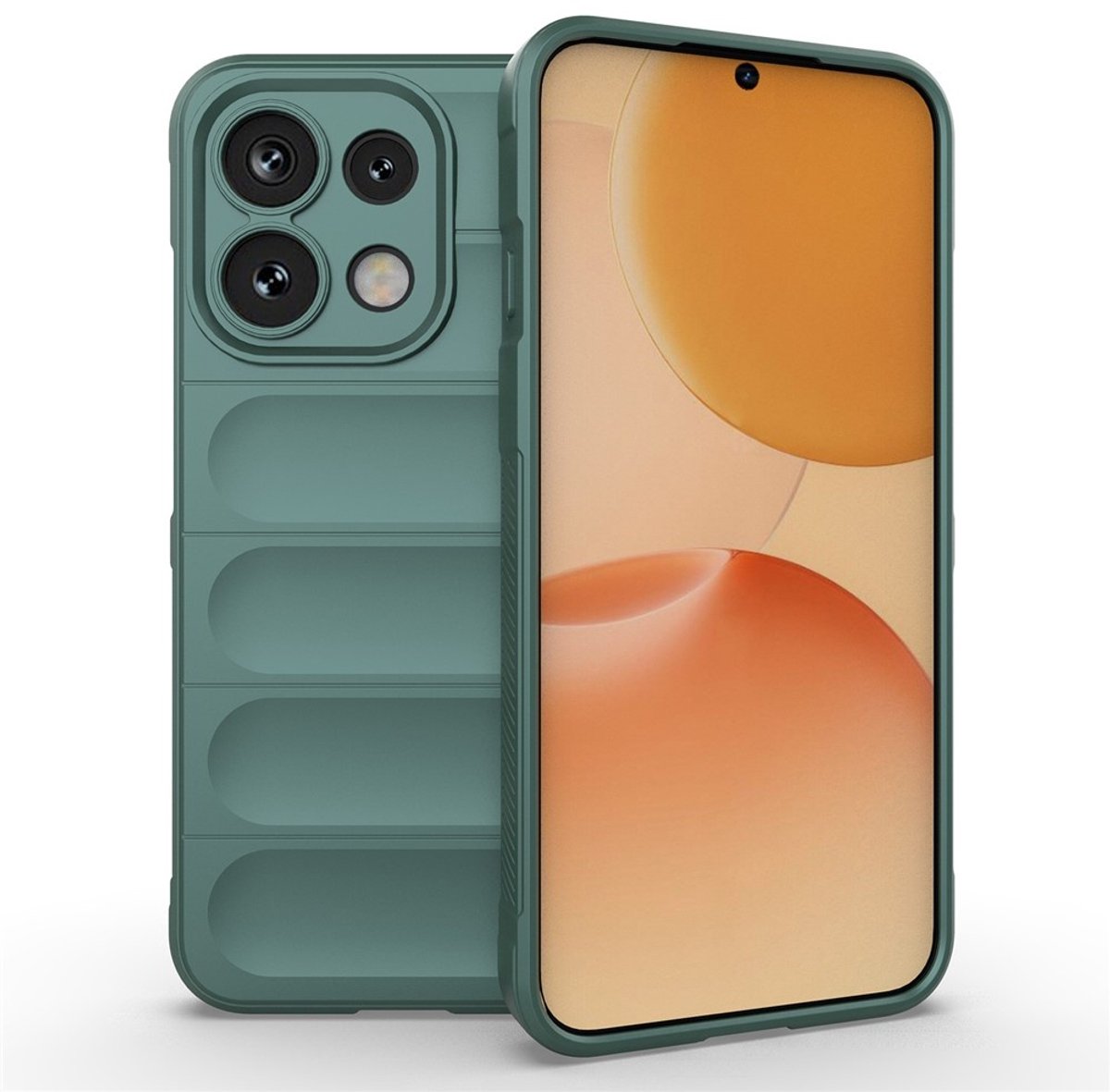Coverup Hoesje - Geschikt voor OPPO Reno16 F Hoesje - Coverup Hands-On Rugged Back Cover - Groen