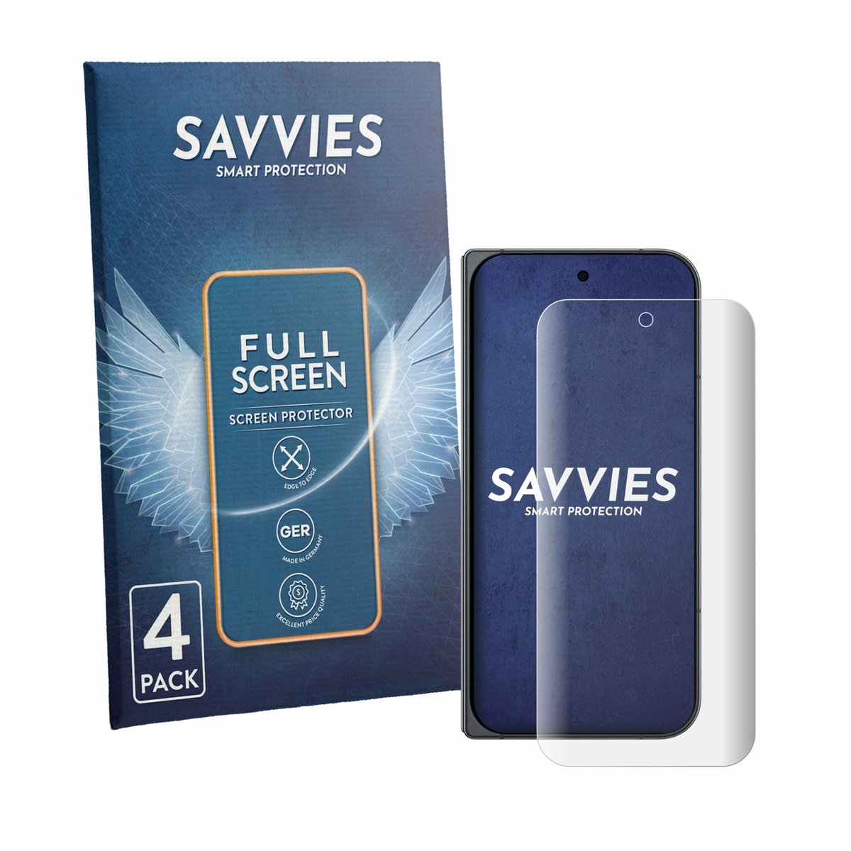Savvies - Screenprotector voor Google Pixel 11 Pro Fold - Folie Beschermfolie transparant volledig dekking 4 Stuks