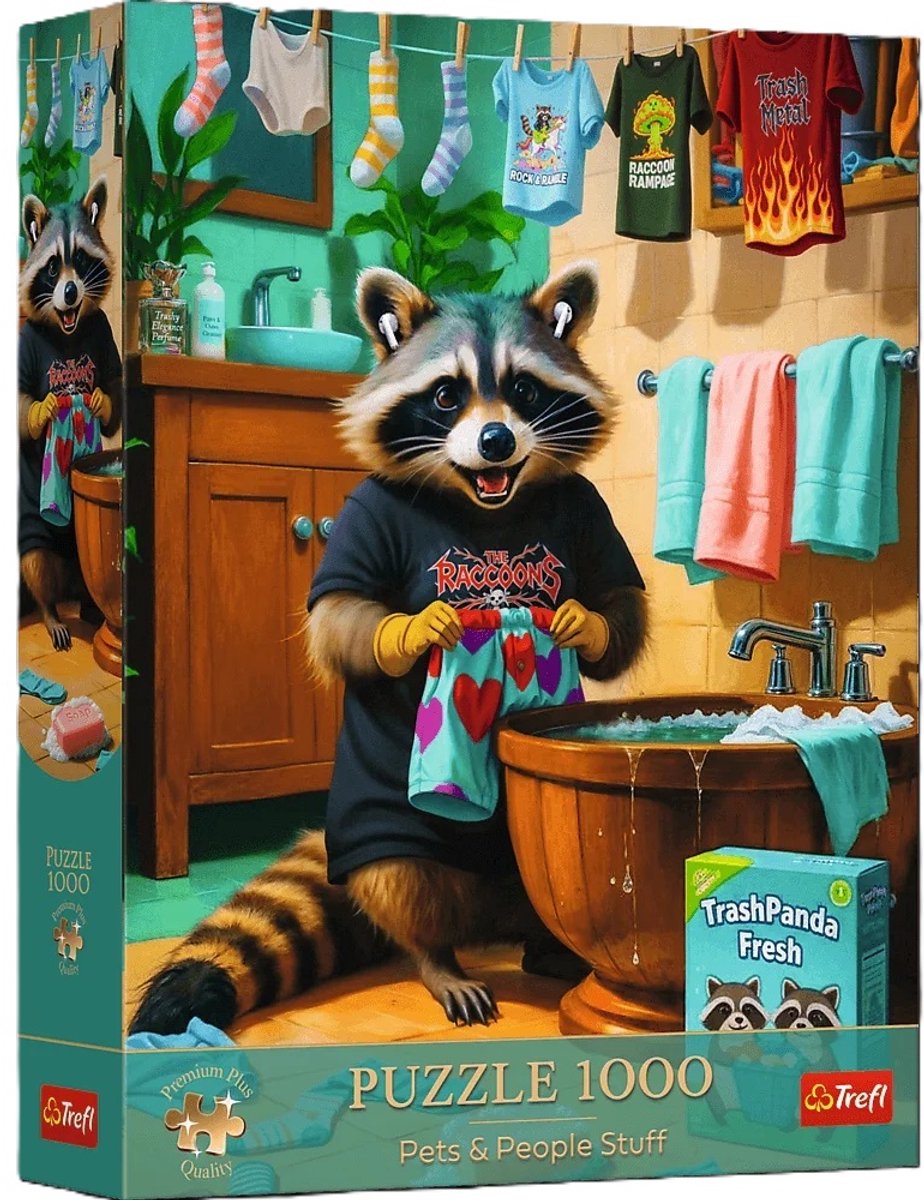 Puzzel 1000 Trefl Premium Plus - Dieren- en mensen-spullen: wasdag in de schuur 12139
