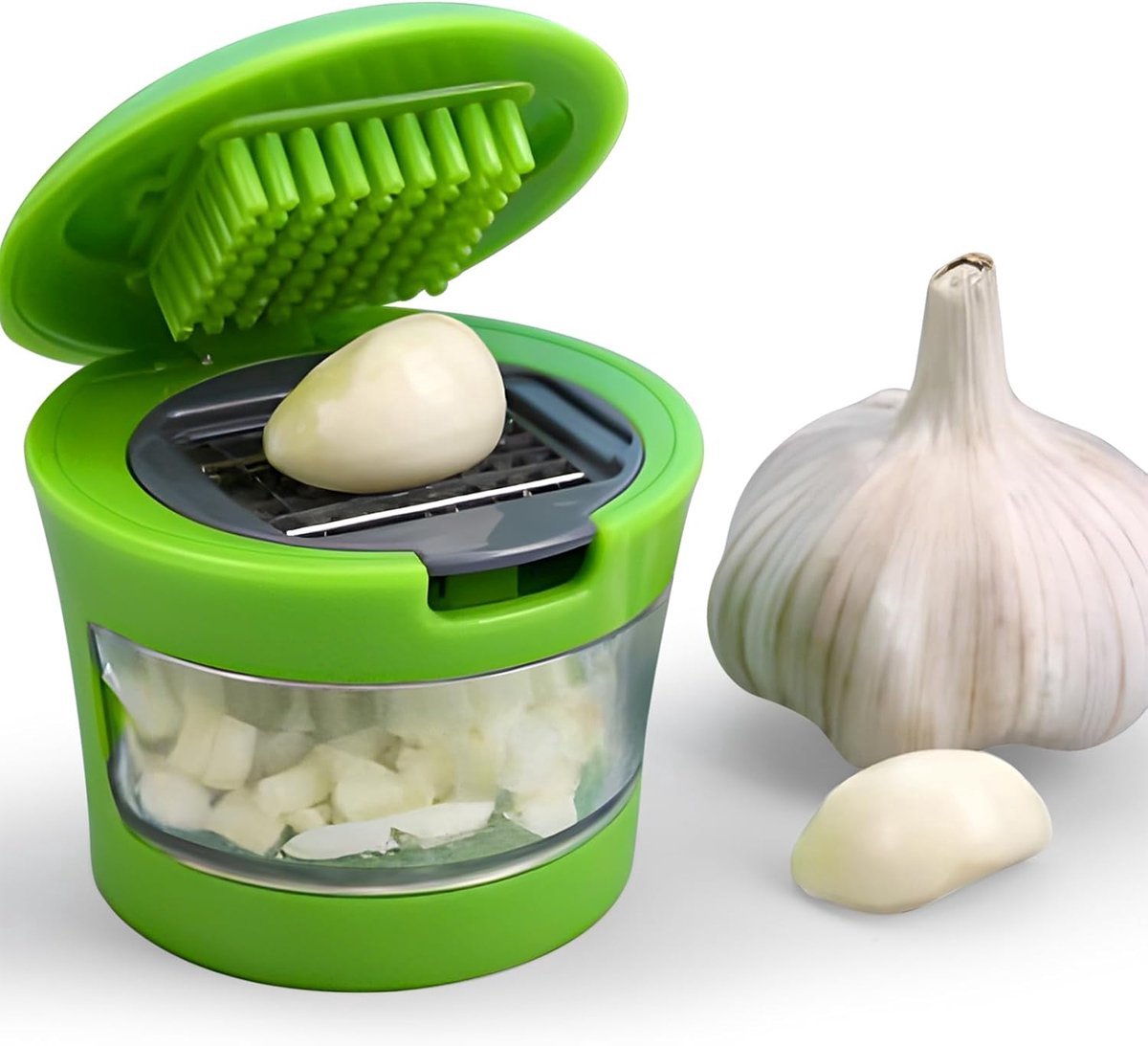 Handmatige knoflooksnijder - Draagbare RVS Knoflookrasp en Mini Chopper voor de Keuken