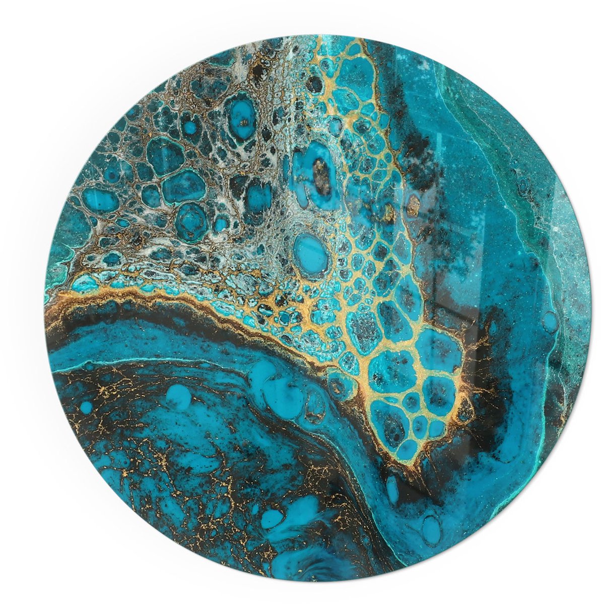 ArtPrintCavePlaat voor onder houtkachel - 60x60cm - Onderplaat kachel - Kachel vloerplaat Turkoois - Vloerplaat openhaard