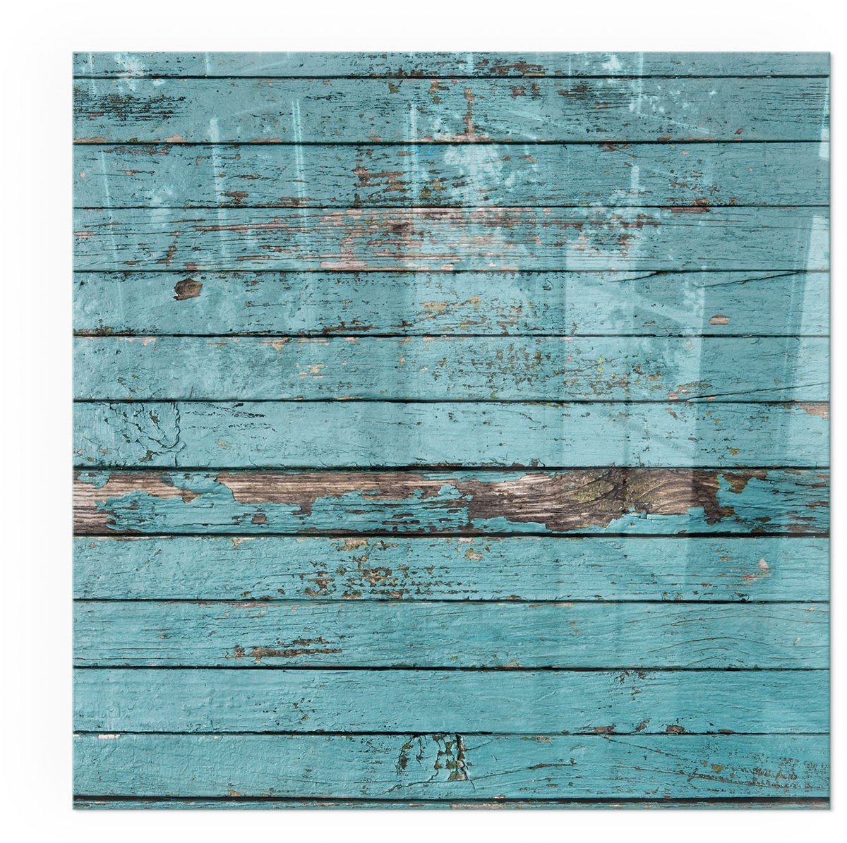 ArtPrintCavePlaat onder houtkachel - 60x60cm - Vloerplaat voor kachel - Kachel vloerplaat Turkoois - Vloerplaat openhaard