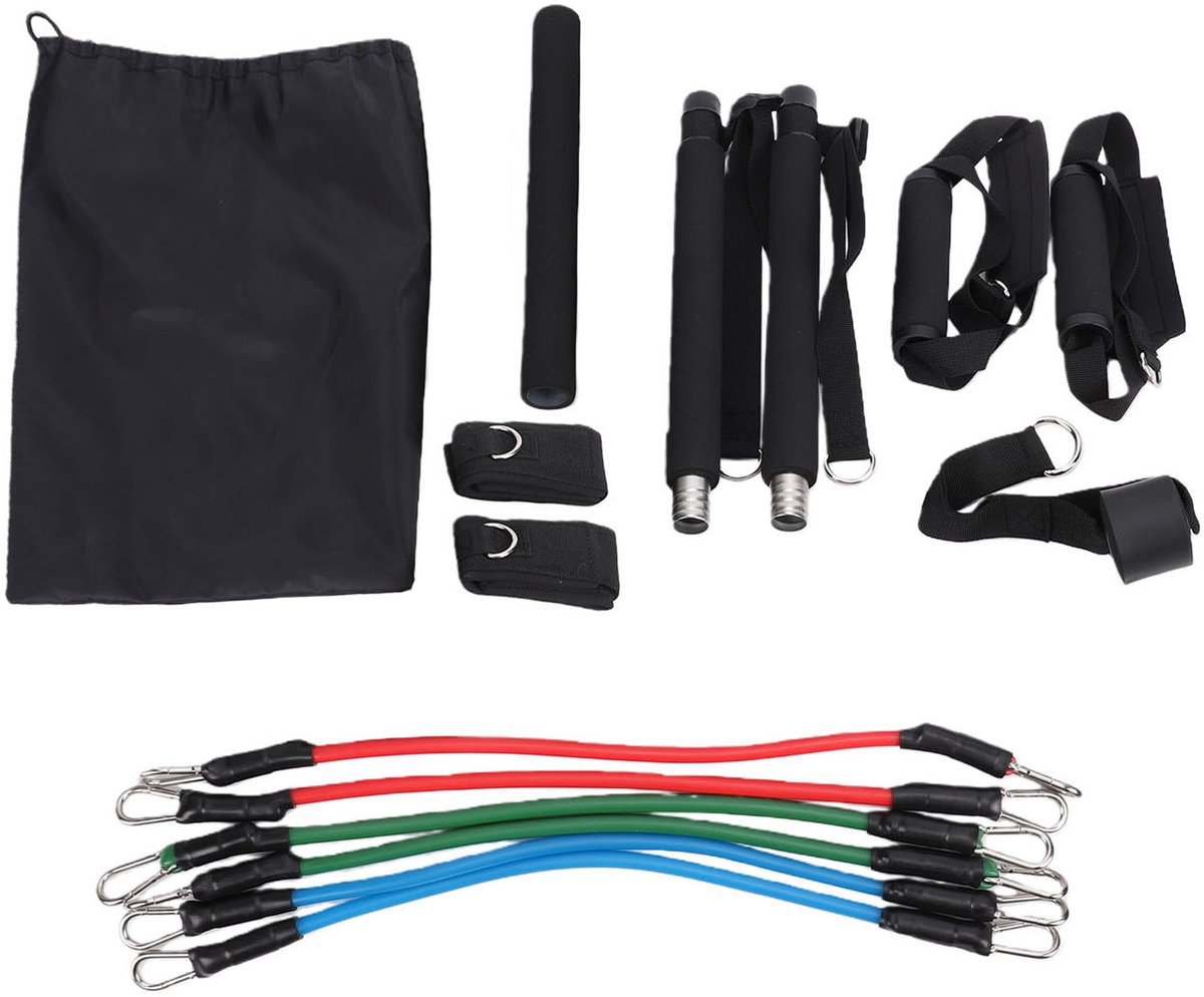 Pilatesstang – 92 cm – Pilates training – 6 weerstandsbanden – Voor thuisfitness