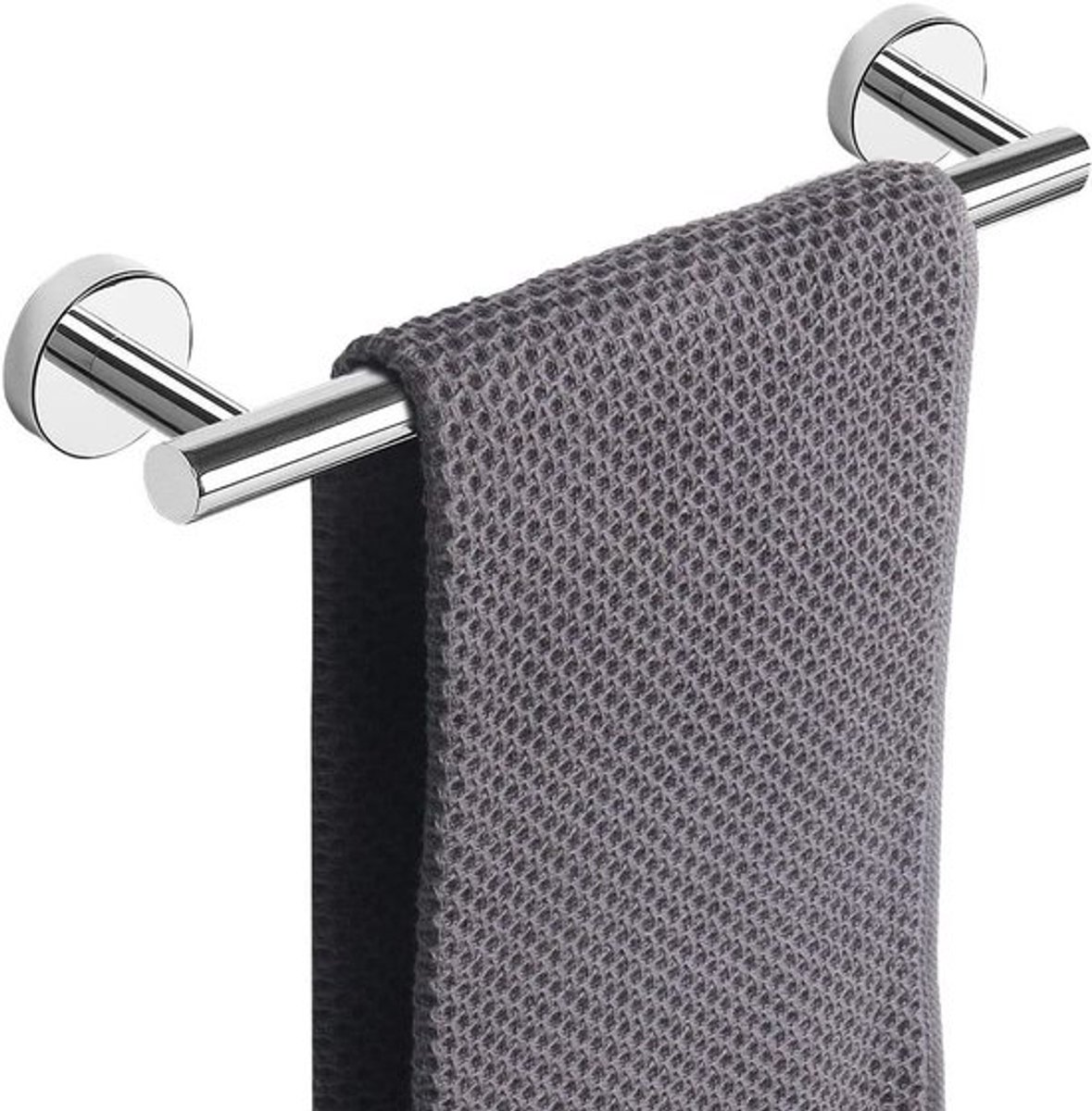 Handdoekhouder Roestvrij Staal - Handdoekstang 23CM - Wandmontage - Badhanddoekhouder - Antislip - Glanzend Design