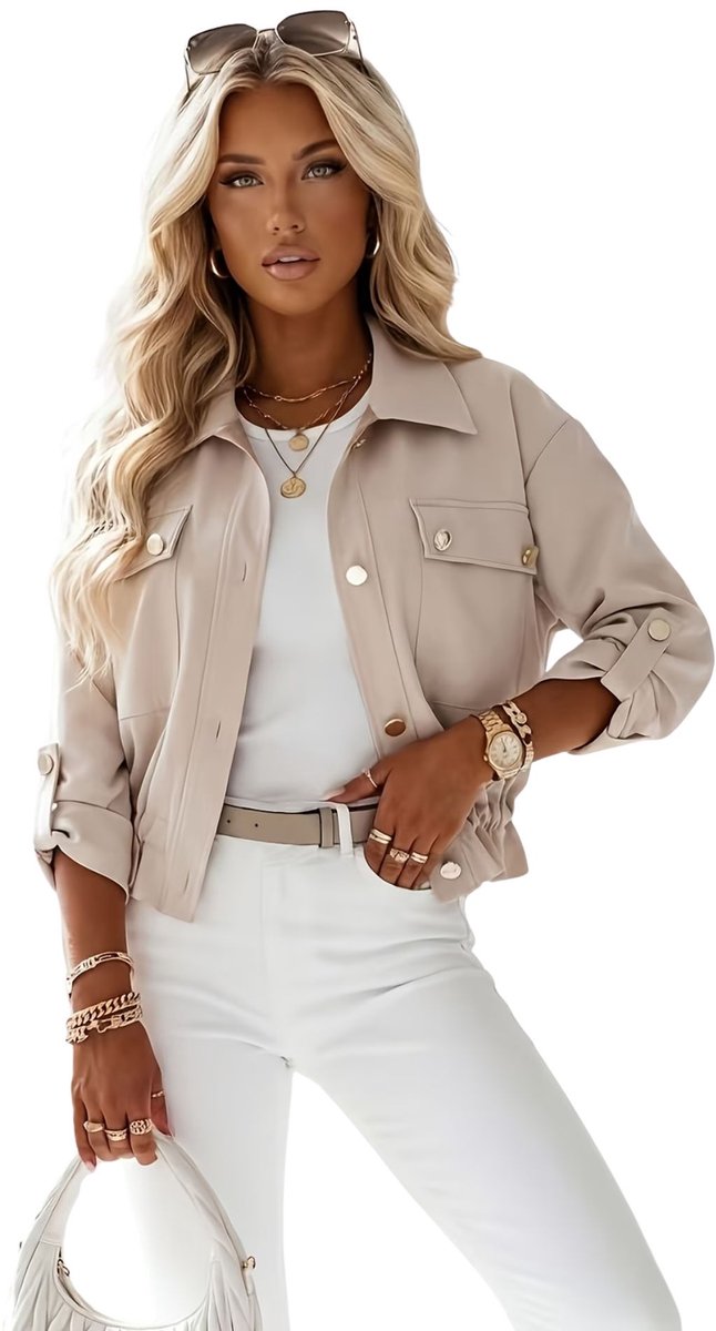 Currero Zomerjas Dames Tussenjas Zomerjack Volwassenen Windjack Windbreaker Outdoor Licht Kaki Lichtkhaki