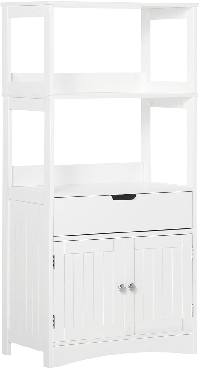 Kleankin badkamerkastje - MDF - 60x33x122,5 cm - wit