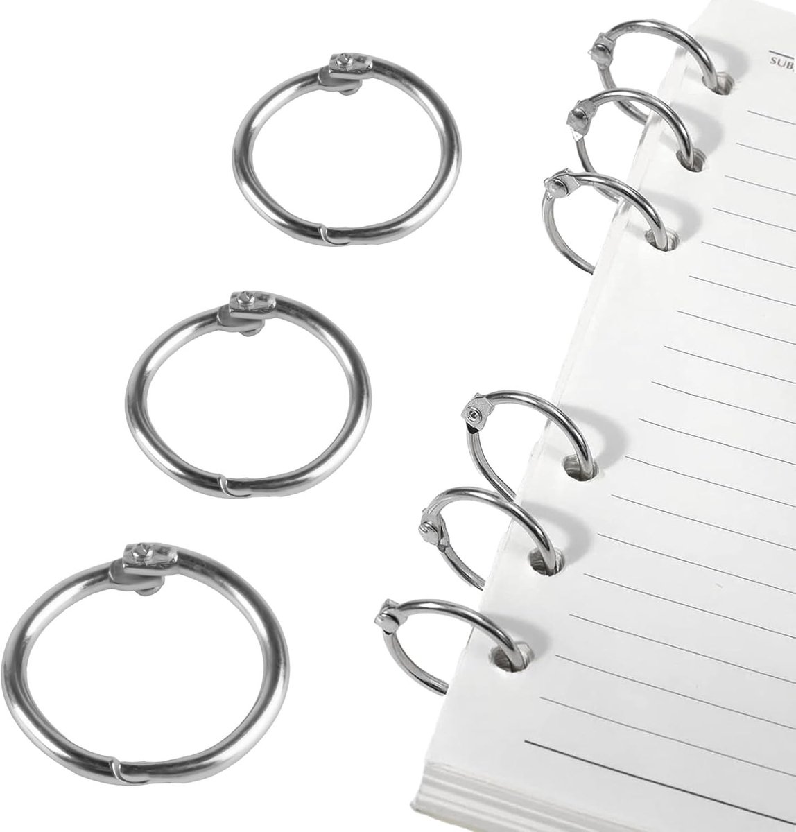 180 Stuks Metalen Ringbanden 20mm 25mm 30mm, Verstelbare Bindringen voor Losse Bladen, Scrapbooks en Fotoalbums, Ideaal voor Papieren en Kaarten