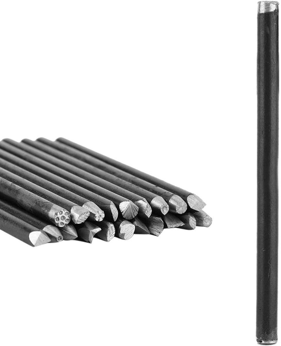 20 Stuks Houten Beitels voor Doe-Het-Zelf Projecten, Gereedschap voor Metaalbewerking en Sieradenmaken, Inclusief 6mm Pin Punch en Bestanden voor Juweelbewerking