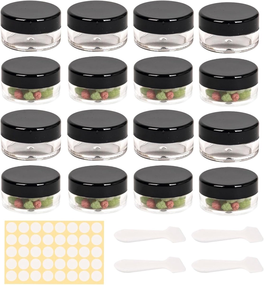 Lege Plastic Cosmetische Potjes, Mini Sample Containers, Makeup Opbergpotjes, Reizen Crème Potjes, 16 Stuks van 10ml voor Schoonheid en Verzorging