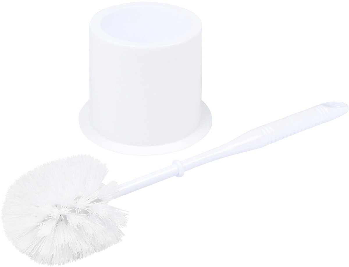 WC-borstel met houder - Wit - Kunststof - 38,3 cm