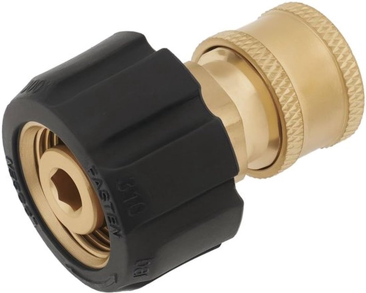 Hogedrukreiniger Adapter Messing M22 naar 1/4 Snelle Connector 5000 PSI Geschikt voor Snelstekkers 14mm Binnendiameter Ideaal v...