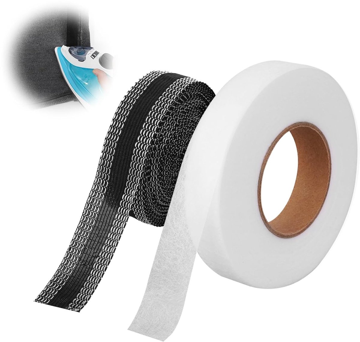 Strijkband - Kleur A - 2,5 cm breed - Zelfklevende Tape voor Kleding en Gordijnen - Voor Snelle Aanpassingen