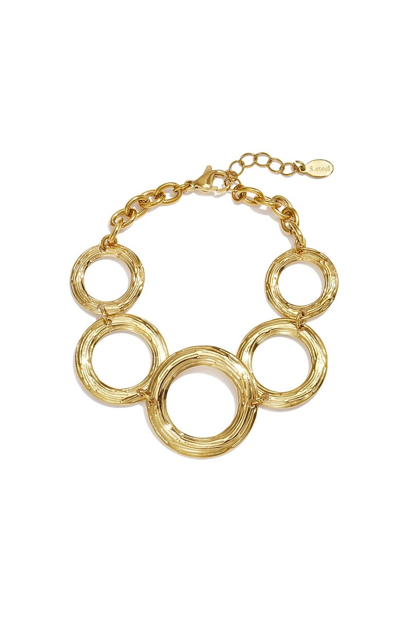 Celine - Cirkel Armband - Goudkleur - Stainless Steel - - Goudkleur