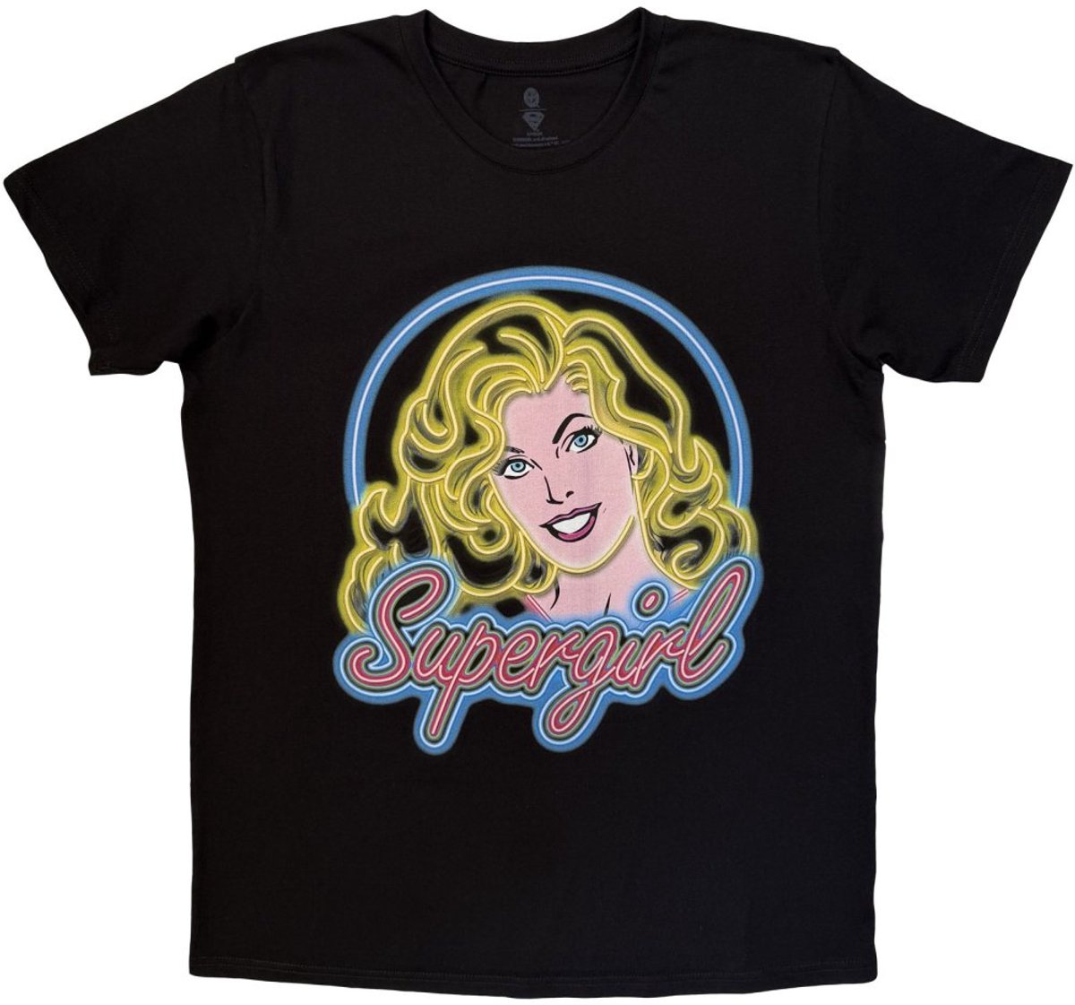 DC Comics Supergirl - Neon Heren Tshirt - L - Zwart