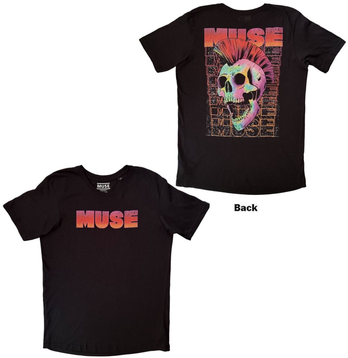 Muse - Punk Skull Heren Tshirt - XL - Zwart