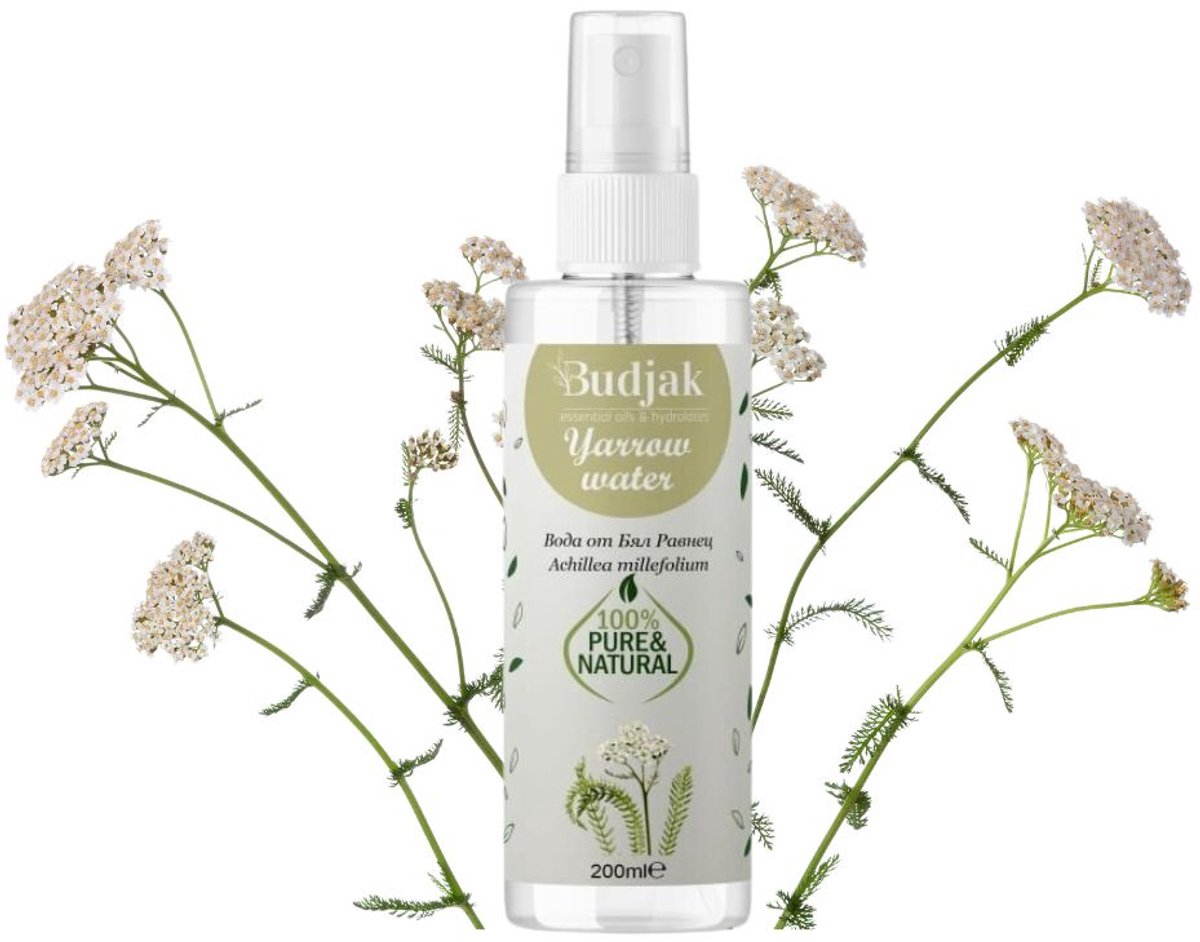 Biologische Bloemenwater van duizendblad (Achillea millefolium) - verzacht - zuivert - aftershave - vaginaal 200ml