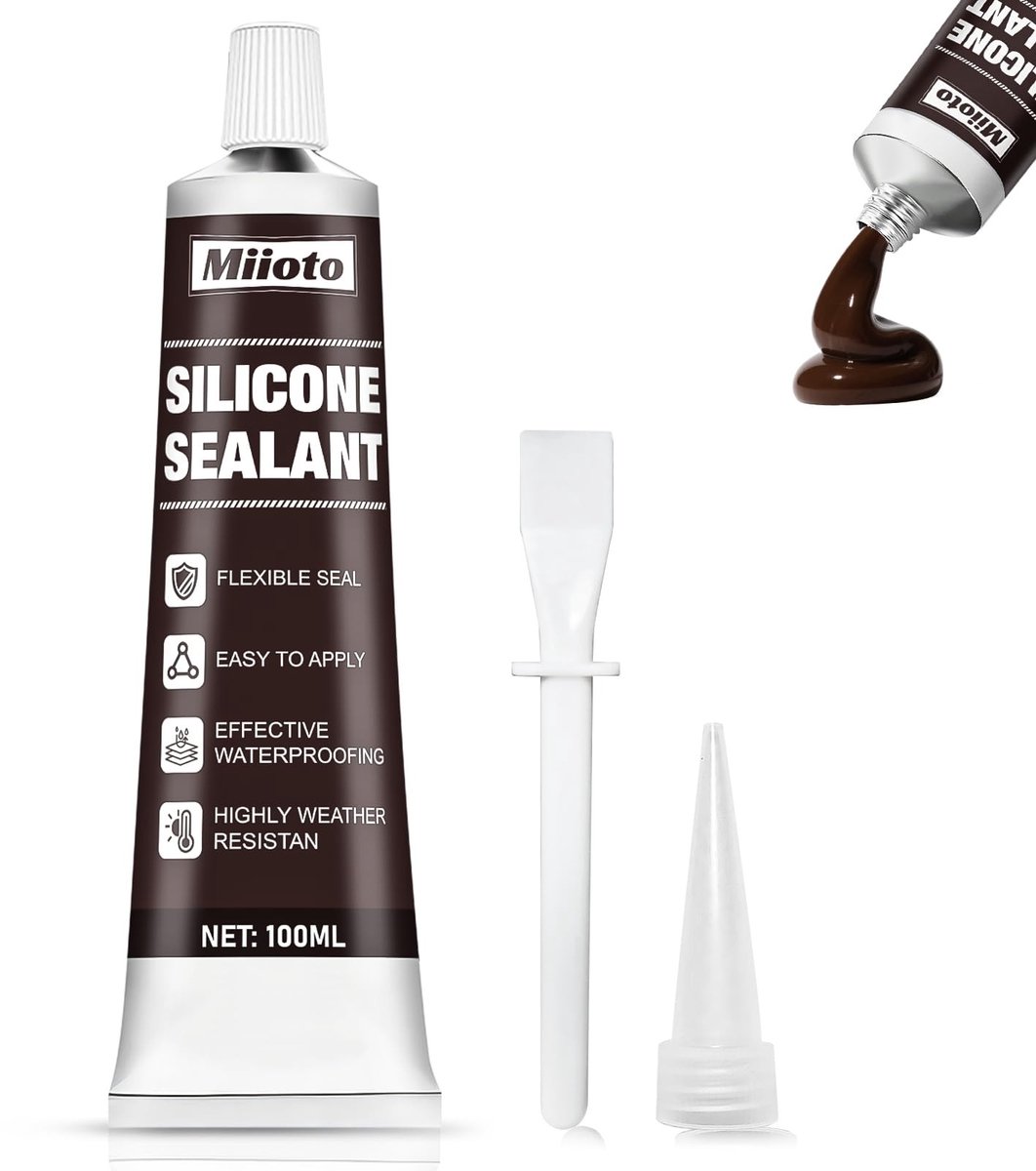 Solidchoice - Bruine Siliconen Kit voor Binnen en Buiten, Waterproof, 100ml