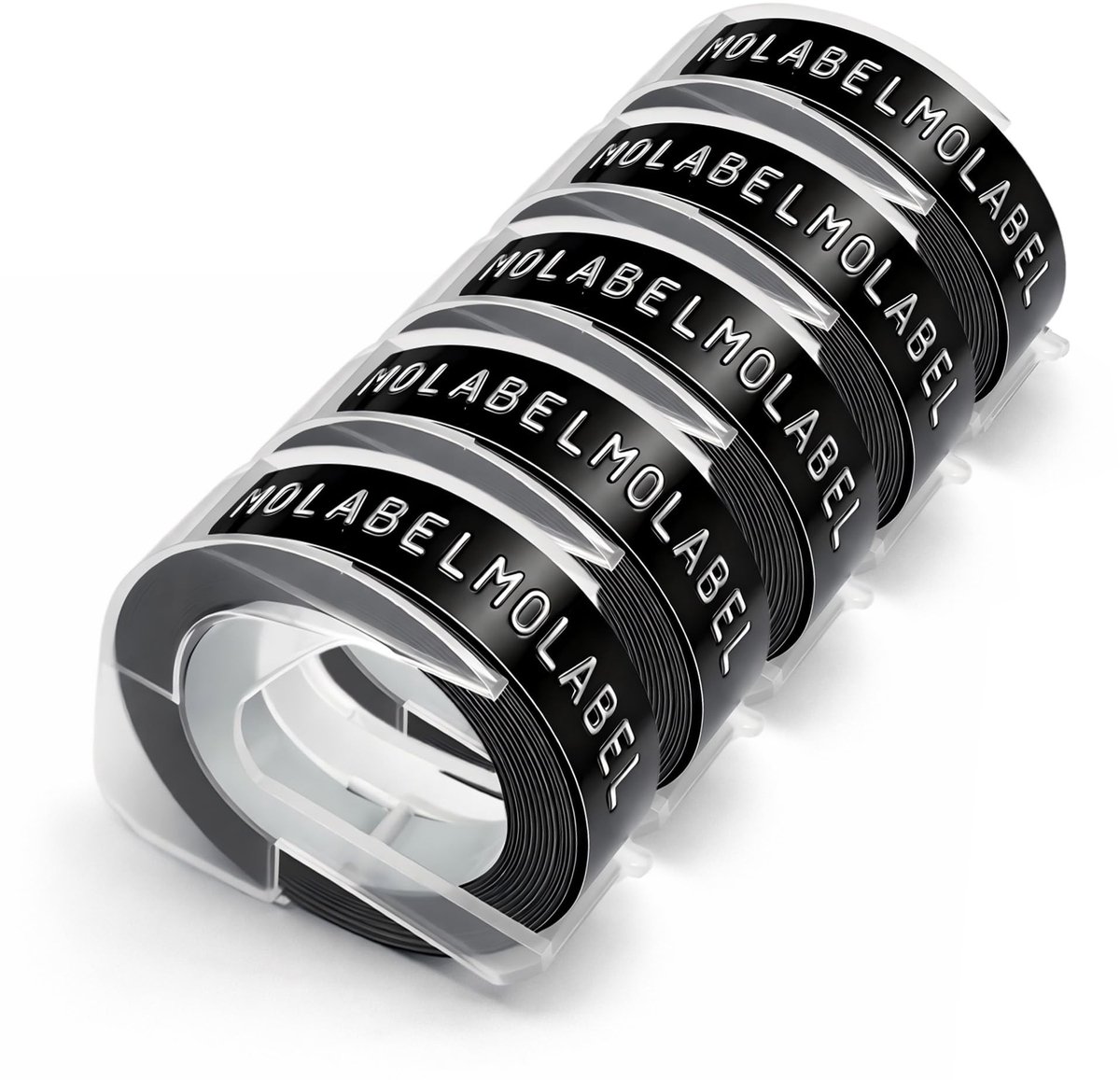 Solidchoice - Indruktape Wit op Zwart voor Labelapparaten, 9 mm x 3 m