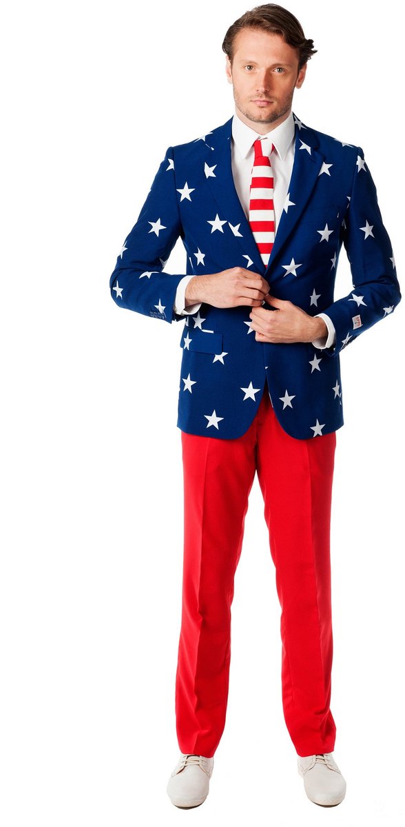 OppoSuits Stars and Stripes - Heren Pak - Carnavalskleding - Amerika Kostuum - Gekleurd - Feest - Maat 62