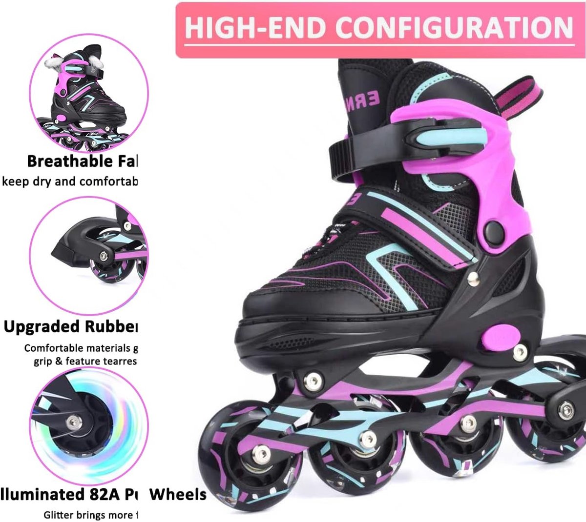 Solidchoice - Verstelbare Inline Skates voor Kinderen met Verlichte Wielen