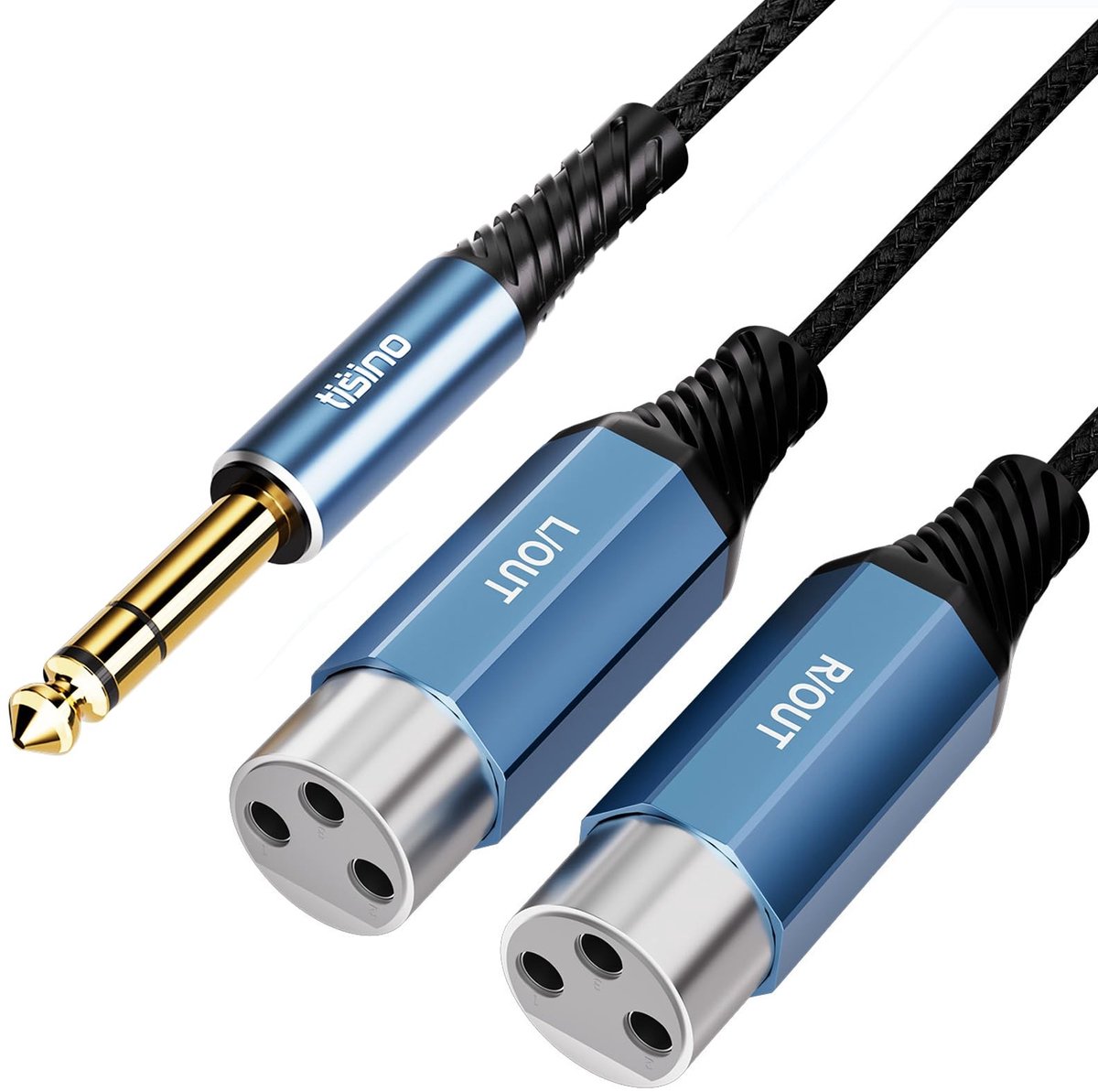 Solidchoice - 2 XLR naar 6.3mm TRS Y-kabel 1m