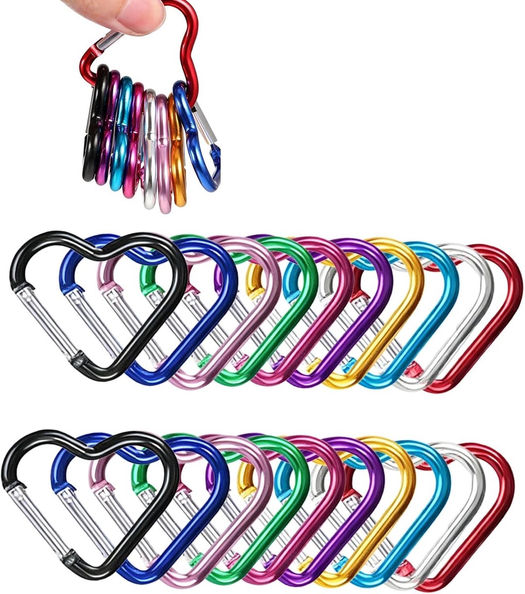 Mini Karabijnhaken Sleutelhanger - Zwart - 45 x 42 mm - Lichtgewicht Aluminium - Voor Sleutels en Creatieve Projecten