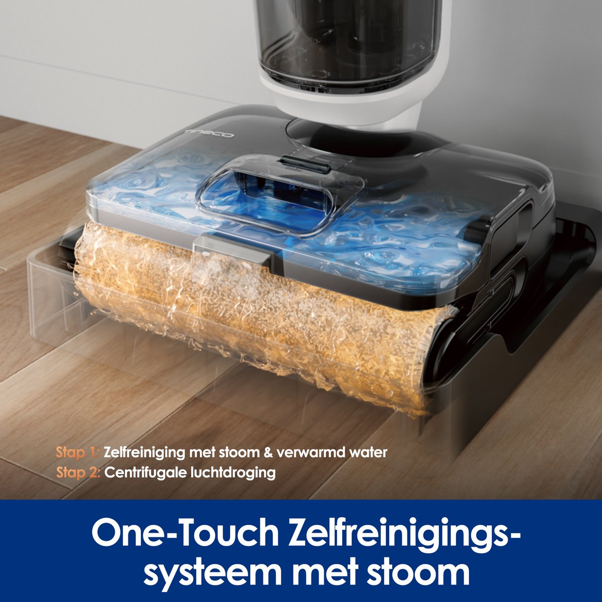 Tineco FLOOR ONE S6 Stretch Steam Plus - Nat en droog stofzuiger en dweil - 160°C BoostStoom technologie - Anti-Tangle Design - FlashDry zelfschoonmaak routine - Bedrade Steam Cleaner voor opgedroogde vlekken – foto 3