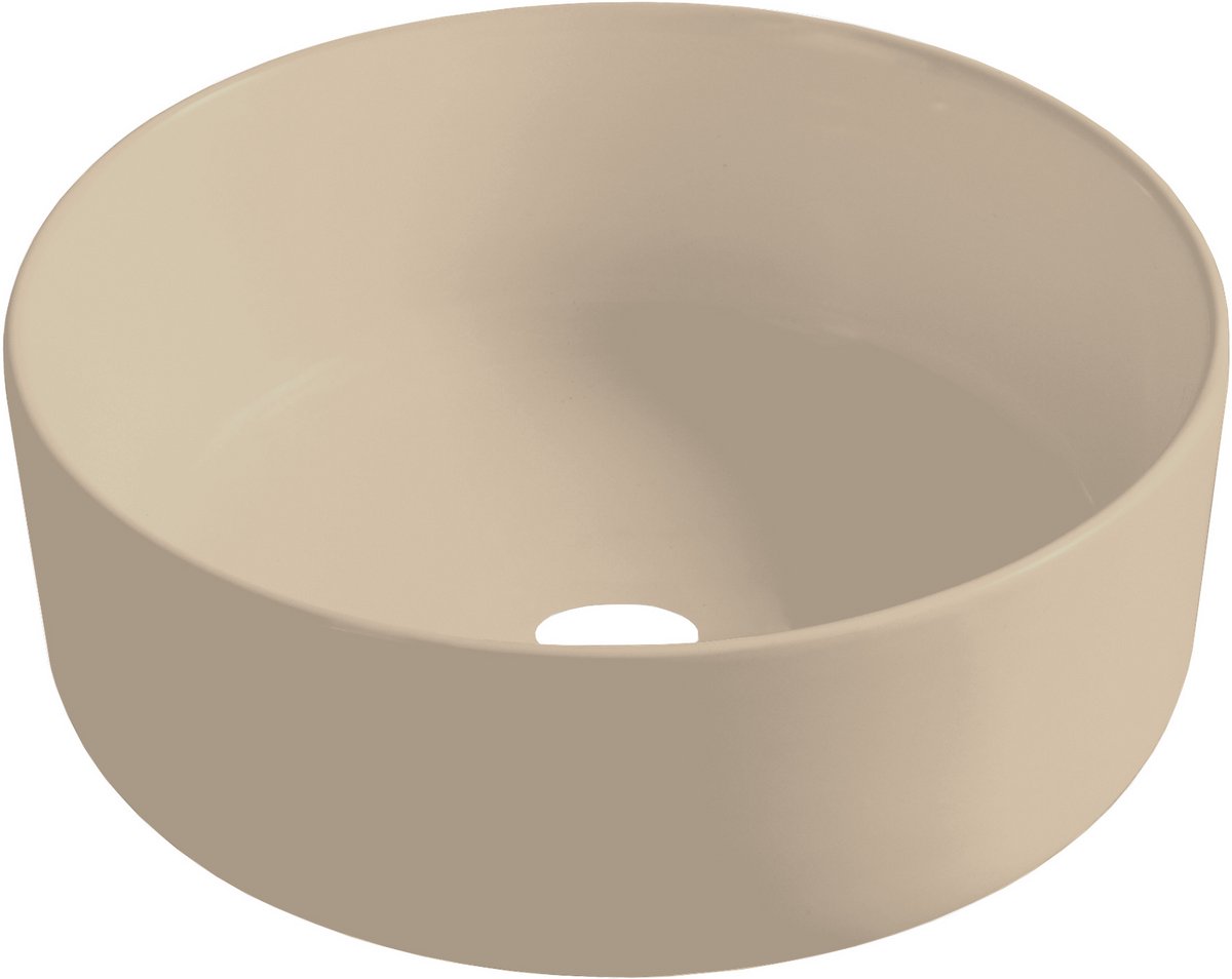 Opbouw waskom Sanitado rainbow 40cm x 12cm keramiek in mat khaki