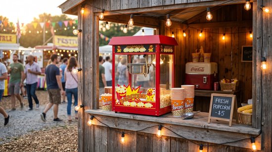 HCB® - Professionele Luxe Popcorn machine - 230V - Popcornmachine - Rood - Horeca Popcornmaker - 15.5 kg - 6247 — afbeelding 3