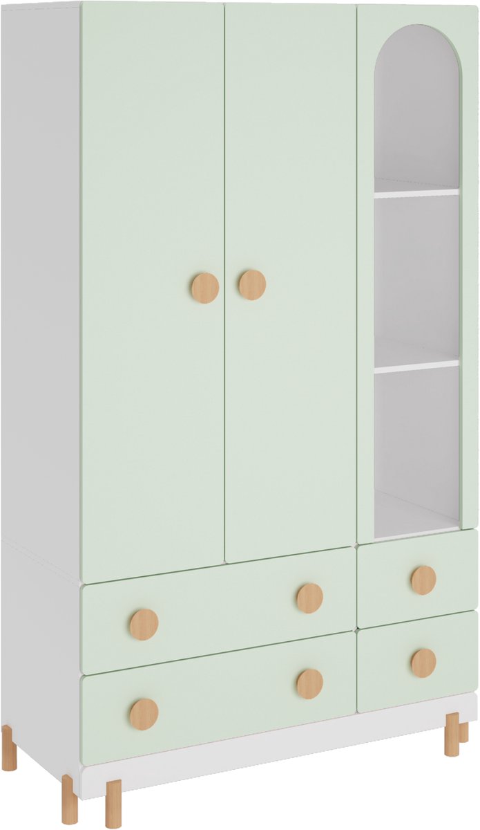 Kinderkledingkast Vaarentaa 156x90x41 cm mintgroen [en.casa]