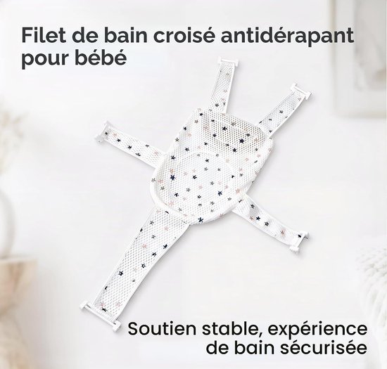 Babybadmat - babybadmat - babybadnetje - babybadstoel - badzitje - verstelbaar - antislip - badnetje voor pasgeborenen - babybadkussenstoel - Voor baby's van 0-24 maanden — afbeelding 2
