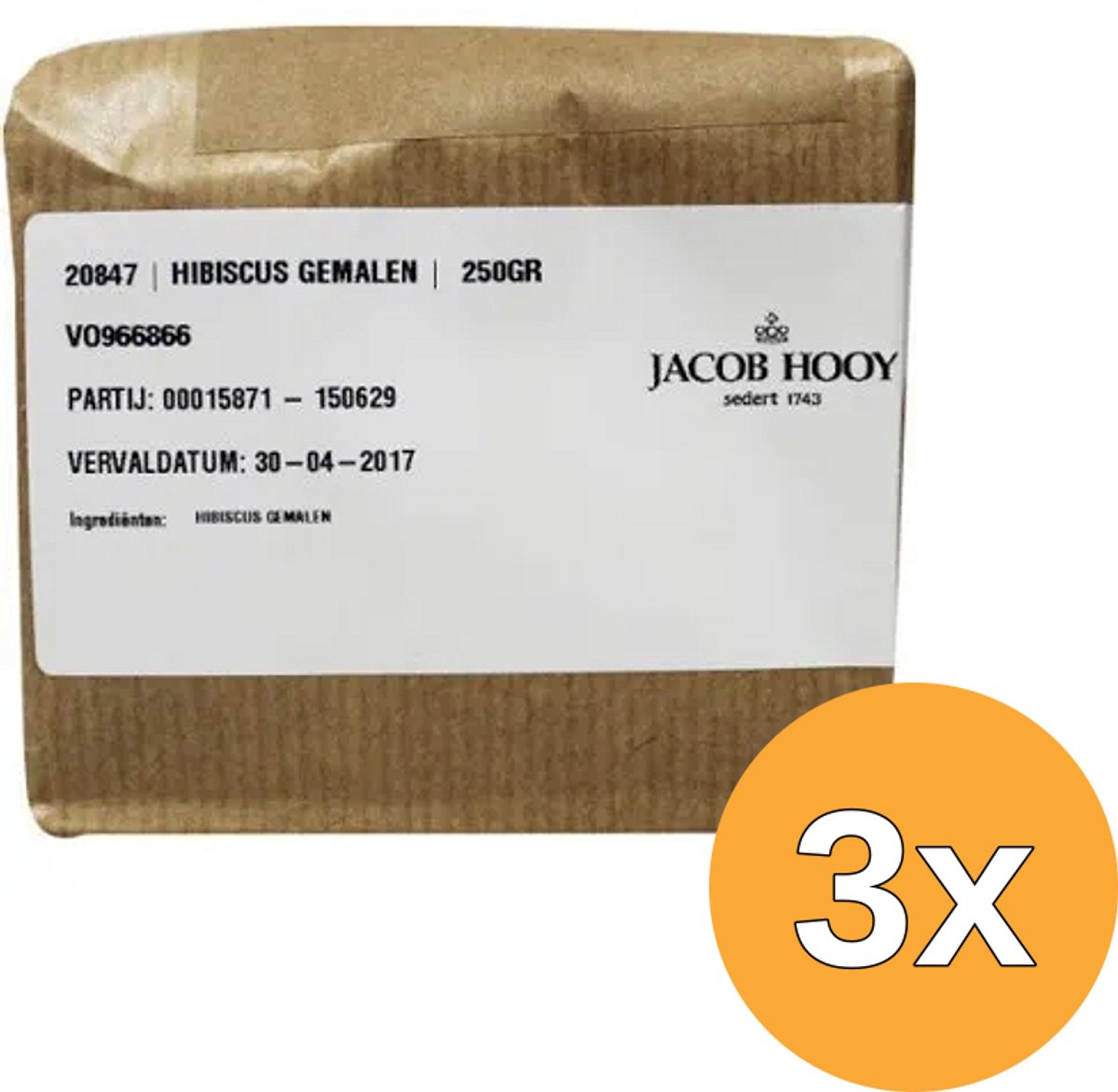 3x Jacob Hooy Hibiscus Gemalen (250 gr)