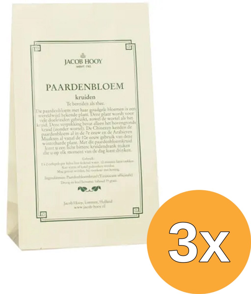3x Jacob Hooy Paardebloemkruid (75 gr)