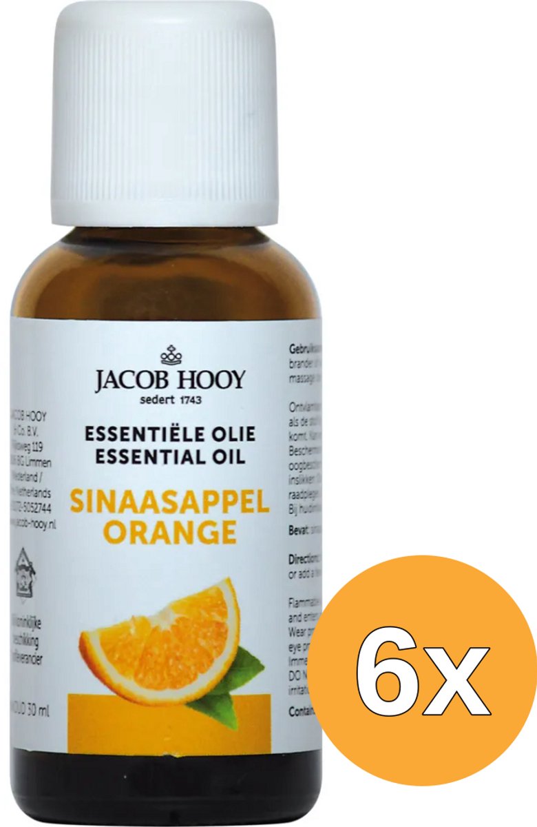 6x Jacob Hooy Sinaasappel olie (30 ml)
