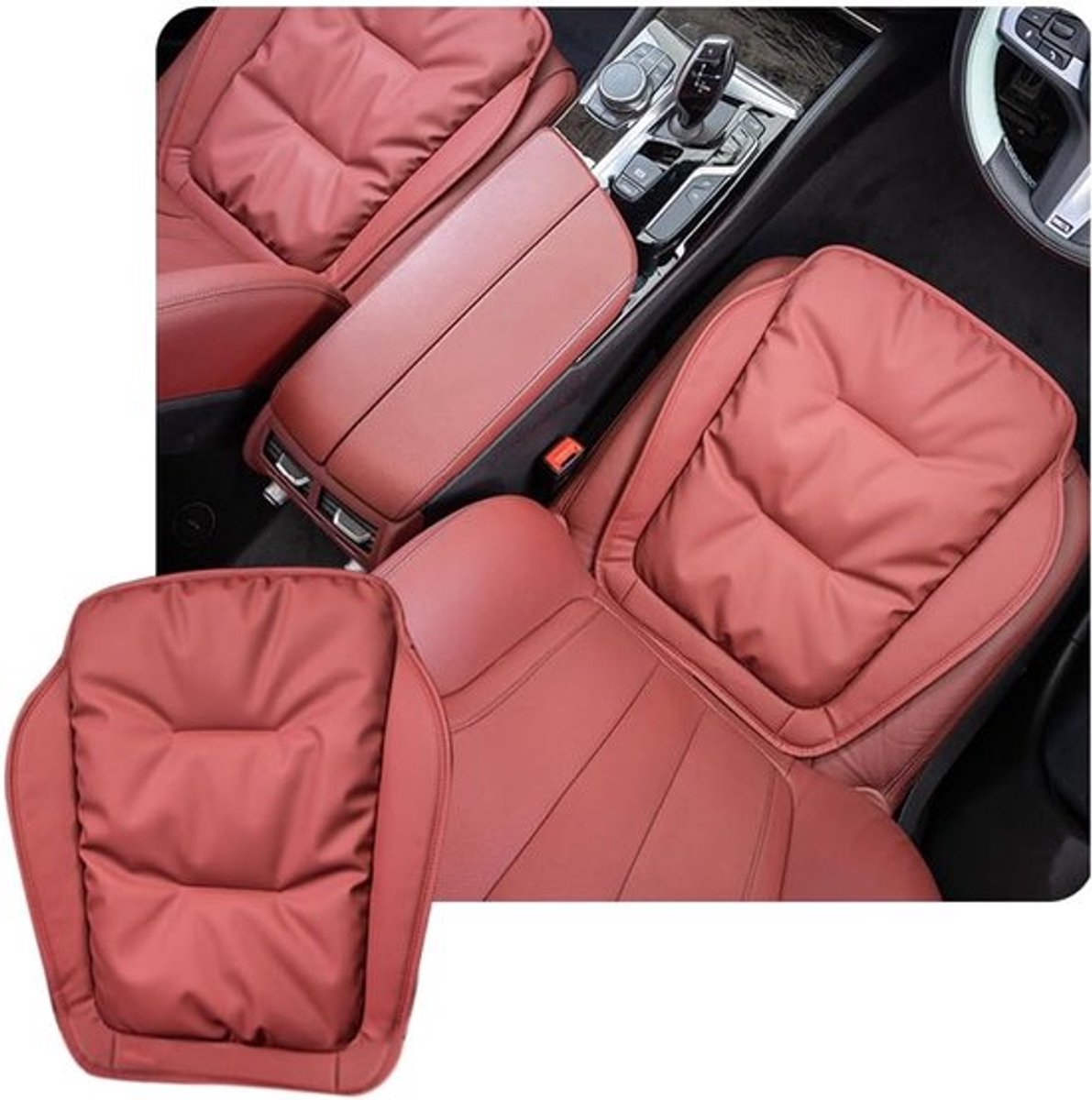 Comfortabele Autostoel Kussen voor Voorstoelen - Antislip Zitting Bescherming, Geschikt voor BMW 1 2 3 4 X1 X2 X5 X7 IX1 IX40 F10 F20 F30 G20 G30 GT - Rood, Ergonomisch en Ademend