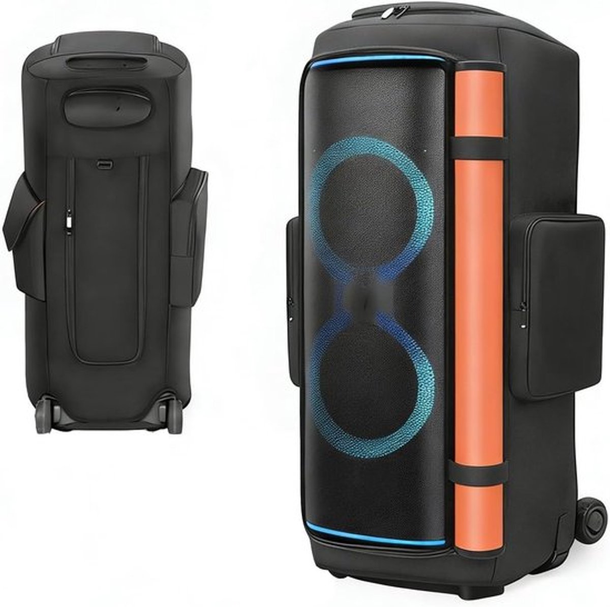 Beschermhoes voor Draagbare Speakers - Waterdichte Opbergtas met Zijvak voor PartyBox 720 en Andere Modellen, Zwart