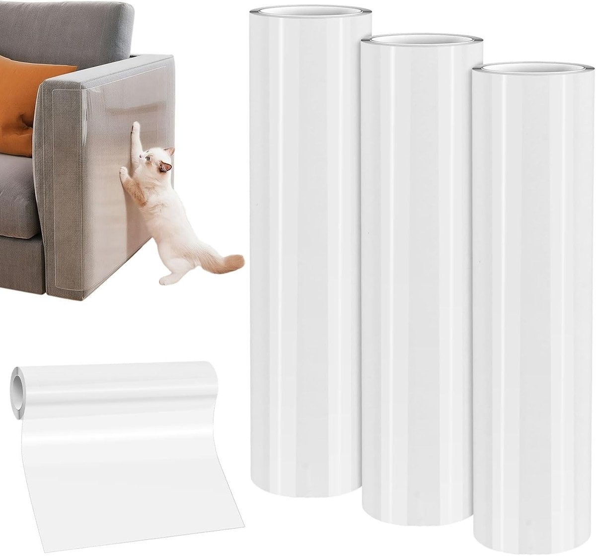 Transparante Krabbestendige Plakband voor Meubels - Zelfsnijdende PVC Tape voor Bescherming van Sofas, Deuren en Boeken (20cm x 300cm)