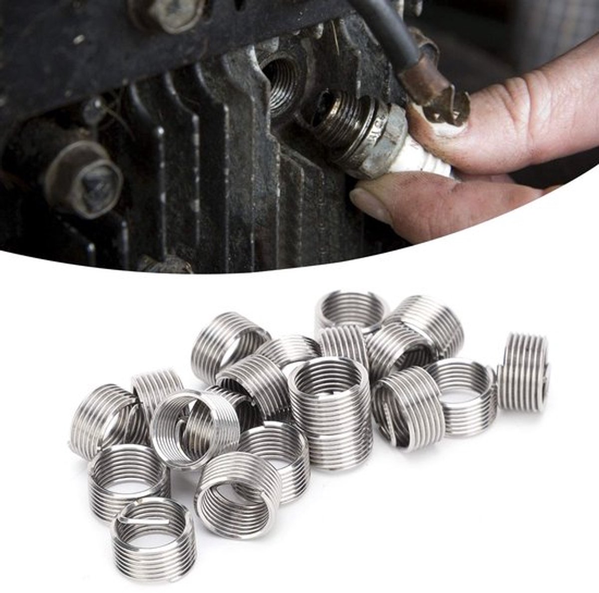 Schroefdraad Reparatie Inzetstukken - Schroefdraad Hulzen - Metaal Reparen - Roestvrij Staal 304 - M12 x 1.25 - Zilver