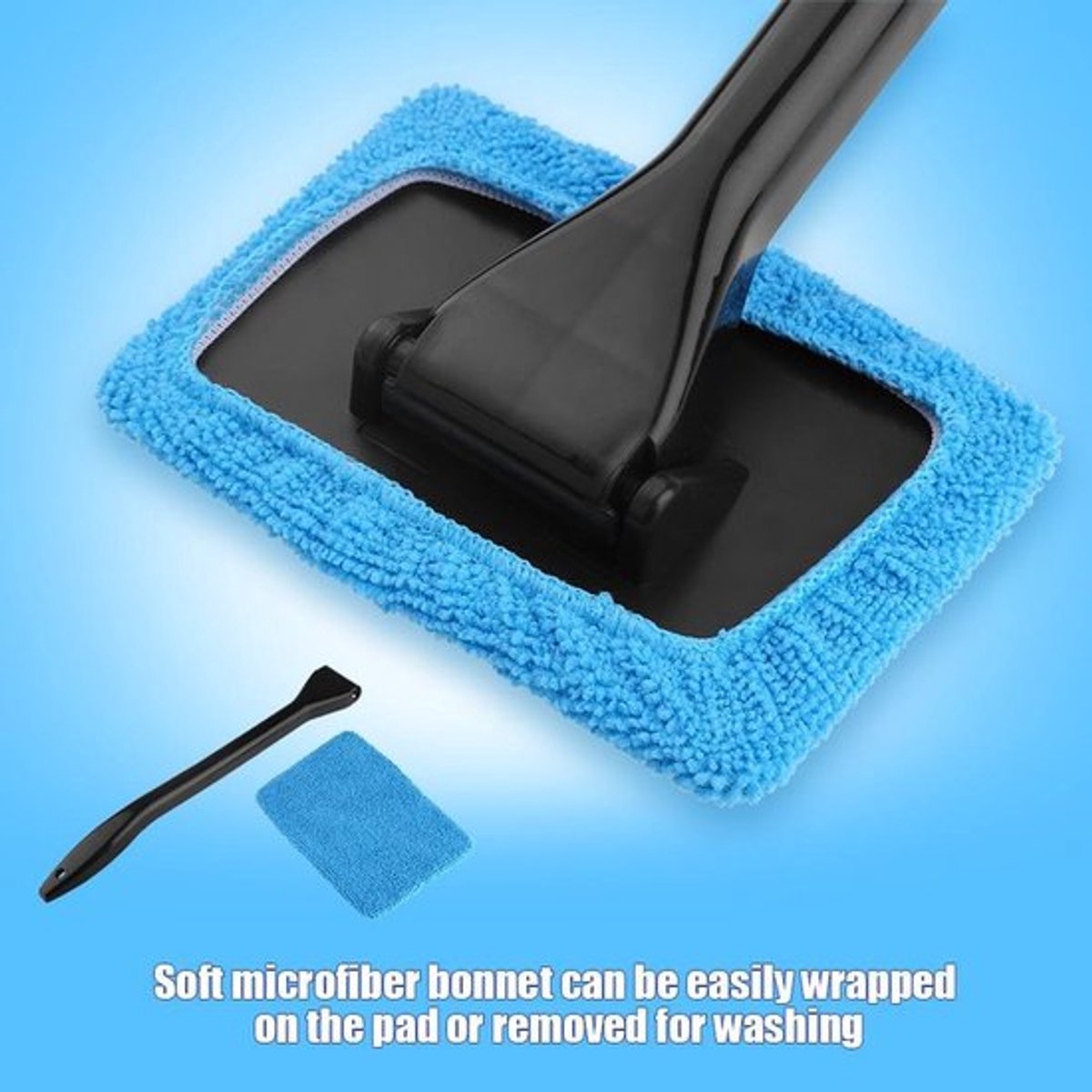Autoruitreiniger Microfiber - Ruitenwisser - Borstel - Ergonomische Handgreep - Lichtgewicht - Afmetingen 12,5 x 8,5 cm - Ruitensproeier