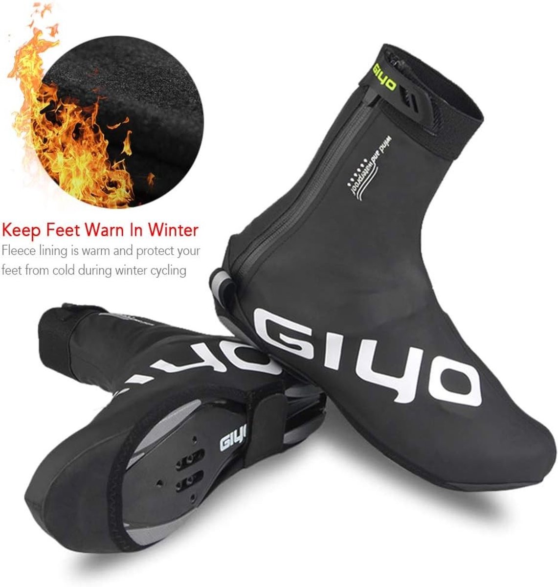 Winterse Fietsschoenen Covers voor MTB en Racefietsen - Waterdicht, Winddicht en Warm Fleece Bescherming voor Fietsschoenen