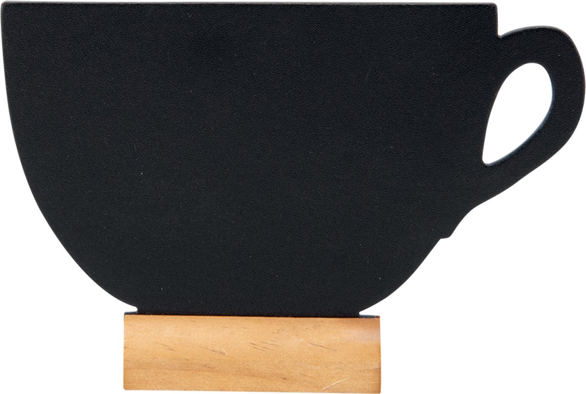 Securit® Set van 3 mini-krijtbordjes met houten voet, zwart