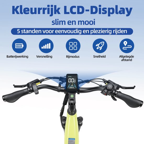 2026 TTGO 27.5×2.4 Inch Elektrische Fiets - 48V 15Ah Accu (720Wh) - ZOOM Gedempte Zadelpen - Actieradius tot 130 km - LCD Display - Shimano 7 Versnellingen - Hydraulische Schijfremmen - 70 Nm– Elektrische stadsfietsen - Groente — afbeelding 4