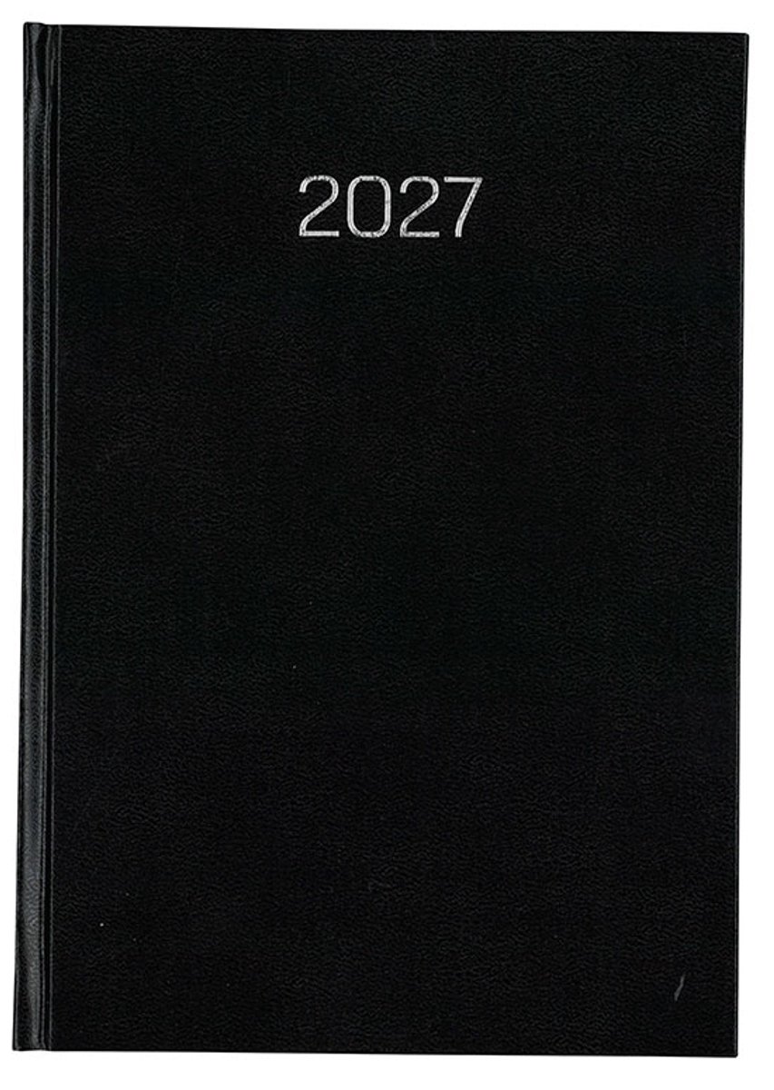 MGPcards - Bureau Weekagenda 2027 - H76 - Kolom - formaat A5+ - 1 Week per 2 pagina's in kolom - Nederlandstalig - Made in Italy - Harde omslag - 14.8 x 21 cm - Zwart