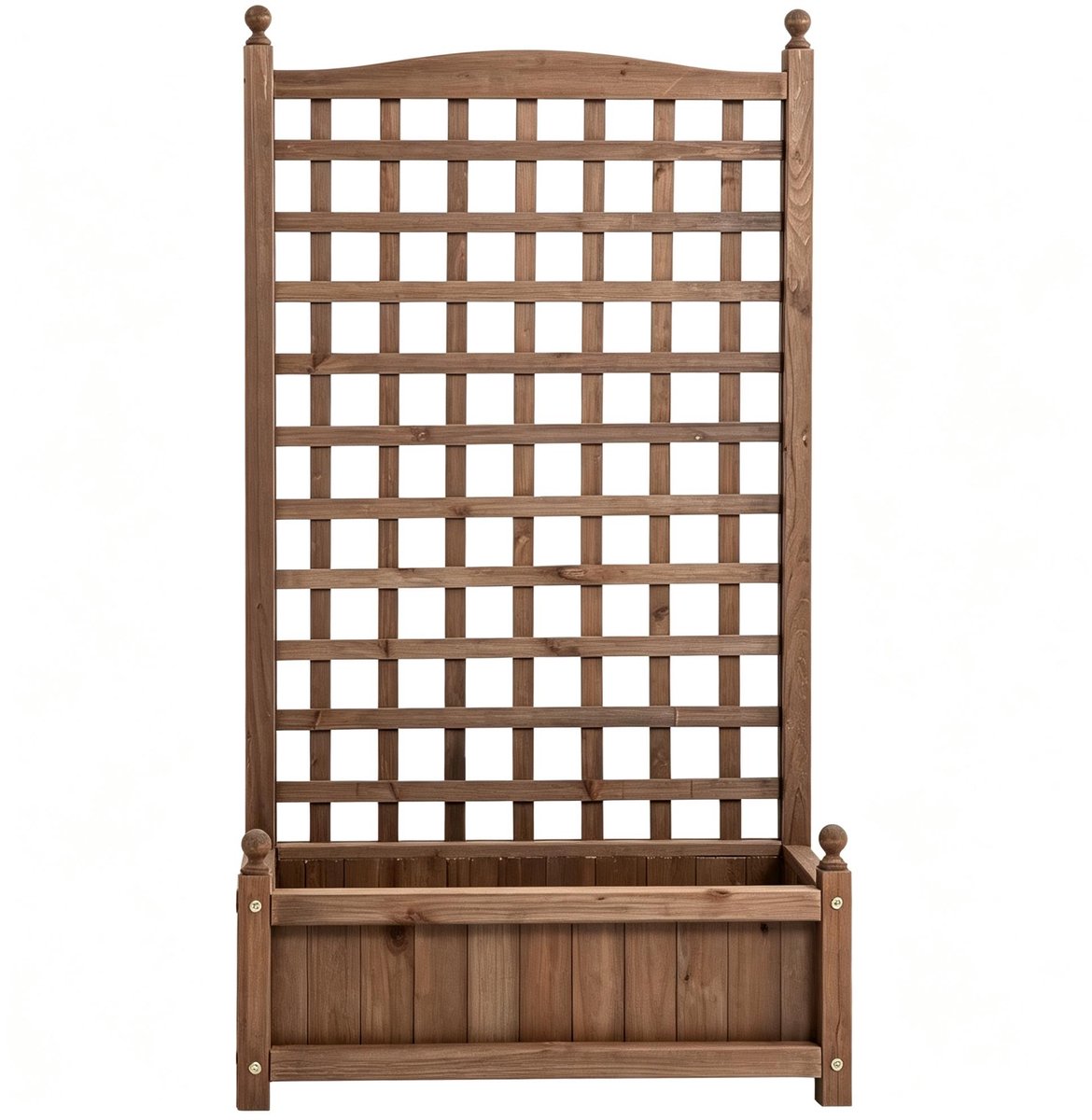 Plantenbak met klimrek,balkonbak voor klimplanten - groenten en kruiden - bloembak - 64 x 28 x 120 cm