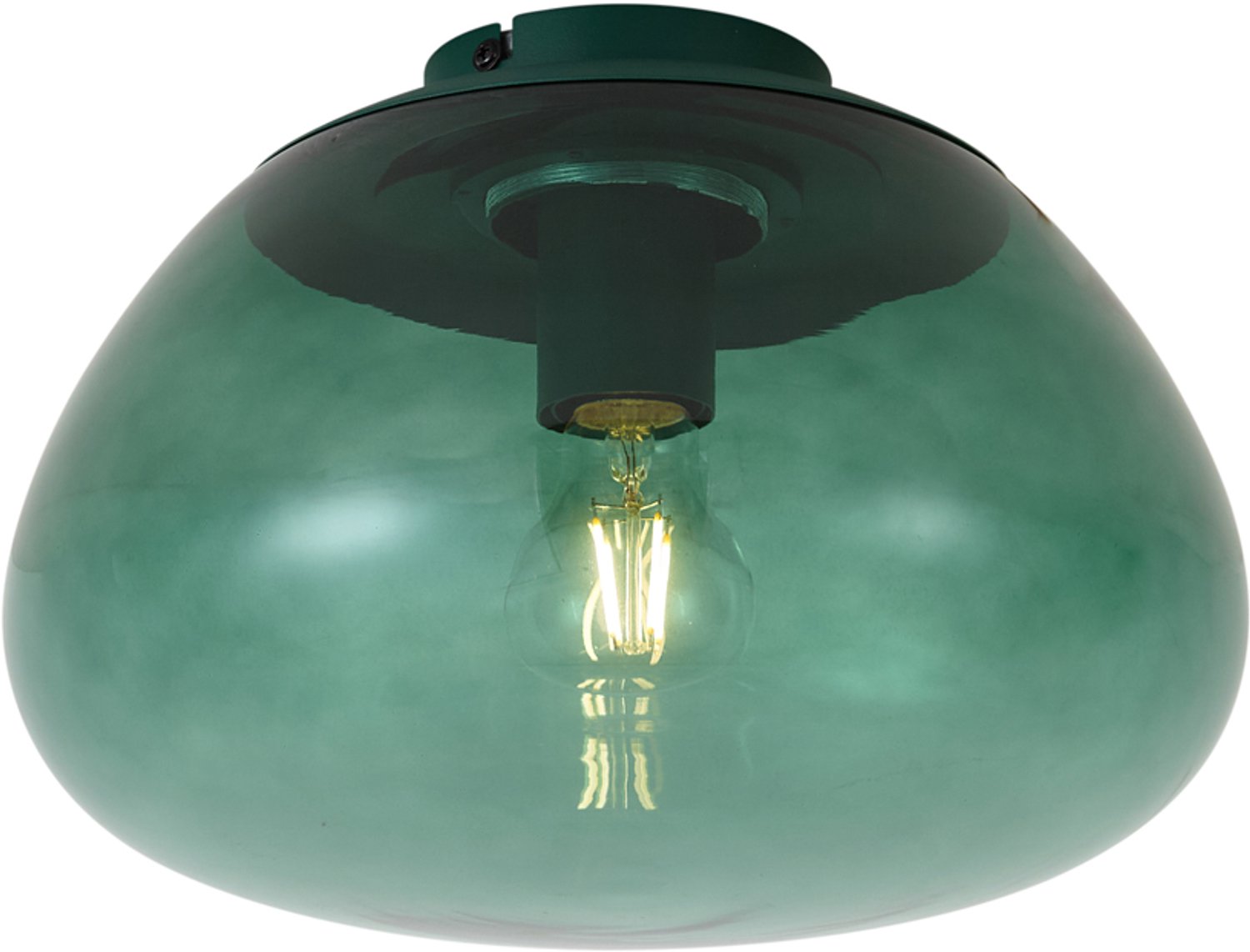Qazqa retro plafondlamp - Giselle - groen, rond, 30cm, ideaal als hal, slaapkamer en woonkamer lamp