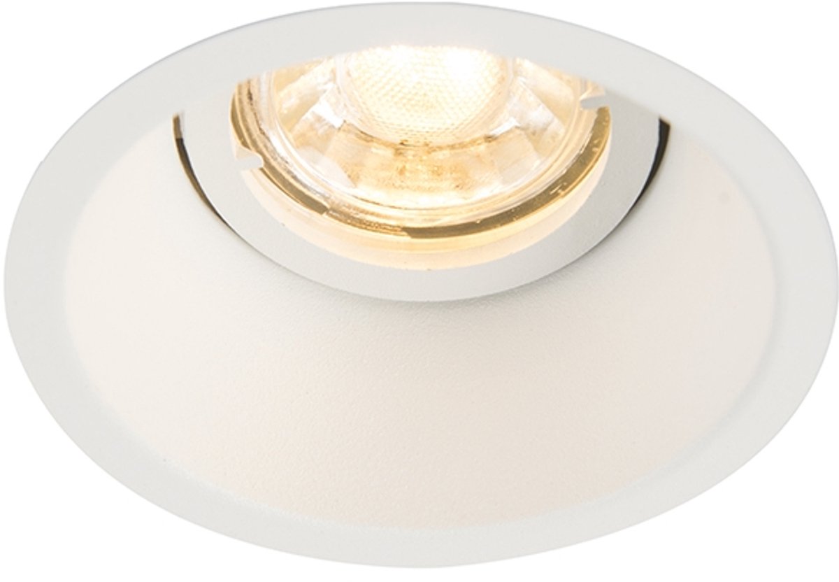 Qazqa inbouwspot, inbouwlamp - 94870 - wit , max. 50W, geschikt voor led, 8.8cm, rond, ideaal als hal, keuken en slaapkamer lamp, in set van 6.