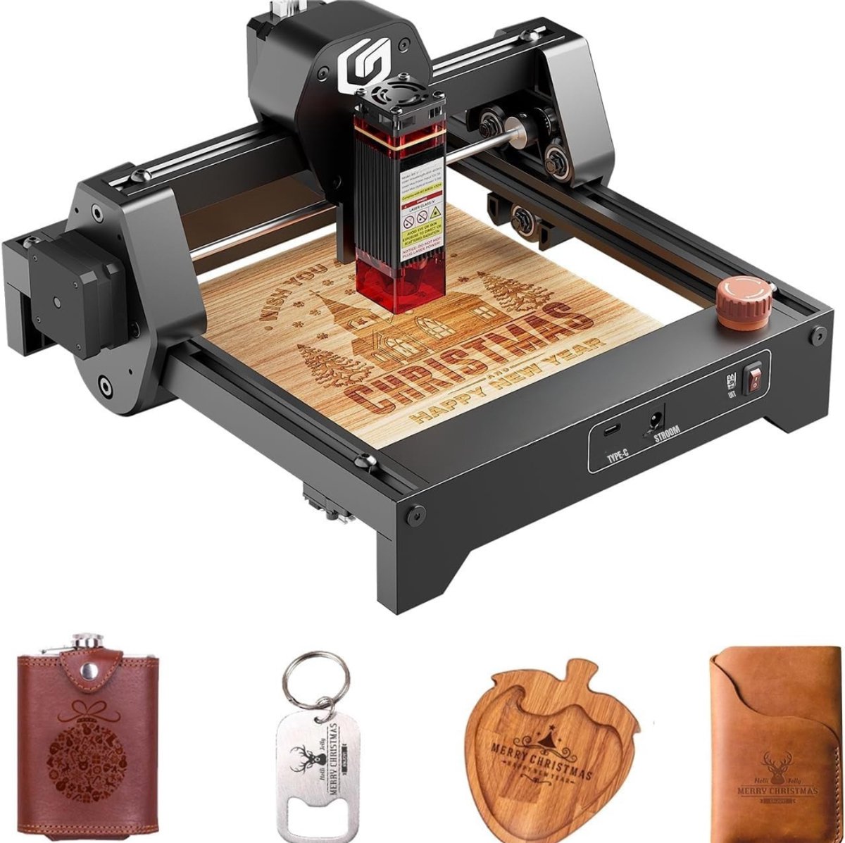 Aura® Laser Graveermachine - Graveermachine - Lasergraveermachine - Zwart - 25cm x 25cm x 17cm