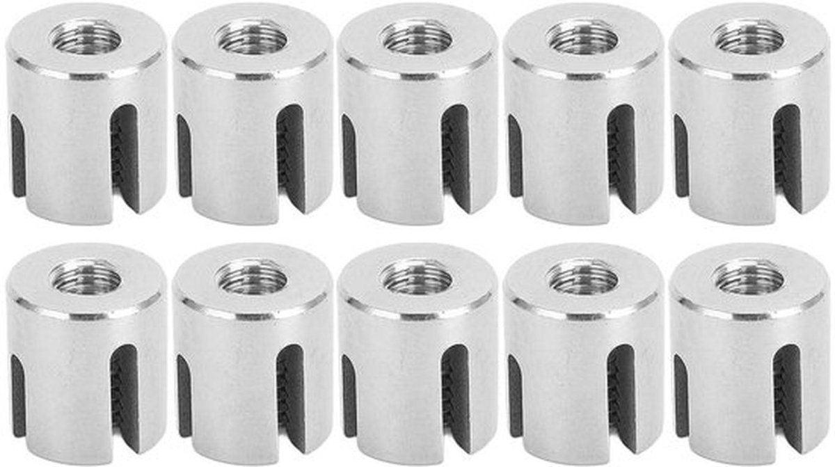 10 Stuks Klemmen voor Kruis Kabels van RVS - 90 Graden Intersectie Klemmen voor Buitengebruik, Geschikt voor M8 en 3mm Kabels